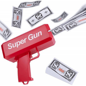 Pistola Lanza Billetes Cash Money Super Gun Party + 50 billetes