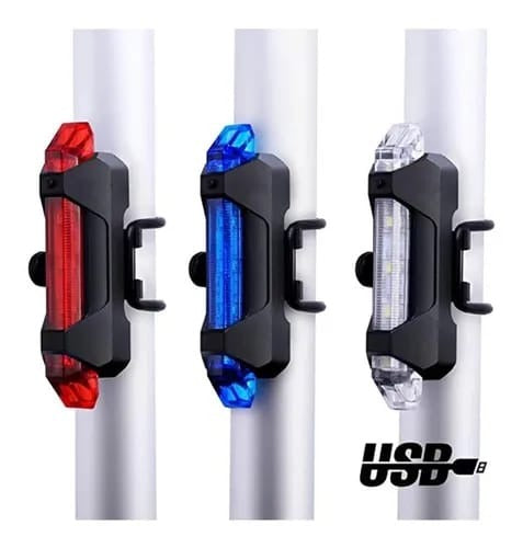 Luz Trasera Recargable Para Bicicleta Usb